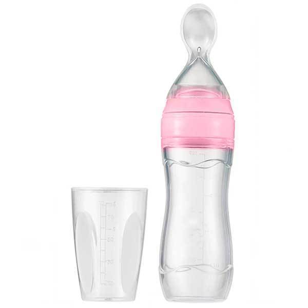 分解して洗いやすいシンプル構造の離乳食用フィーダーボトル