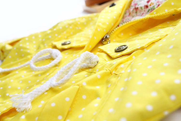 zipper closure detail on girls cotton jacket easy on and off