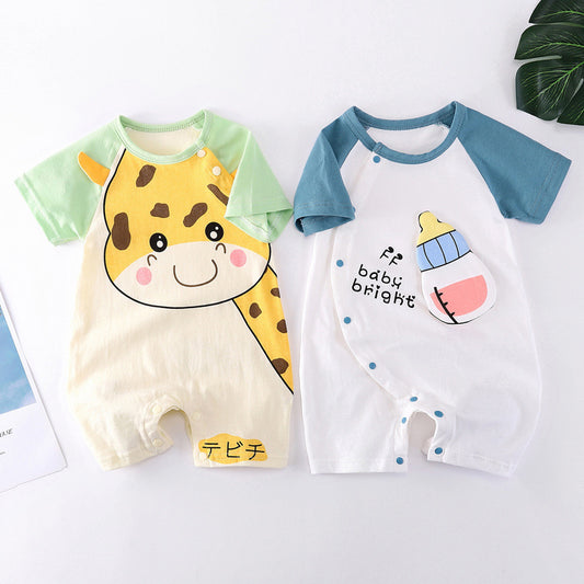 ベビー用ロンパース かわいいキリン柄 デザイン
