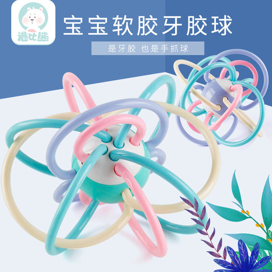 ベビー ループボール歯がため(0–12ヶ月・握る練習) | Baby Loop Ball Teether (0–12M, Grasp Training)