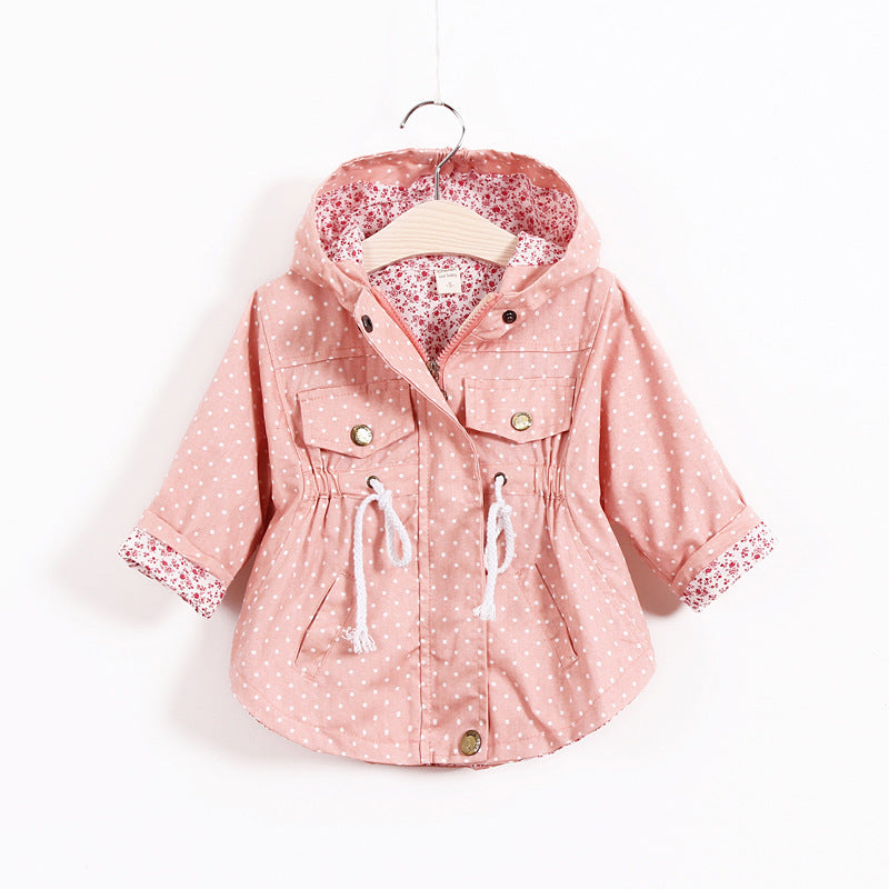 girls spring outerwear with hood suitable for 3 to 8 years 100 to 140 cm