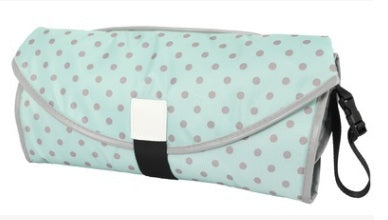 Foldable waterproof baby changing pad laid flat showing full size and spacious surface