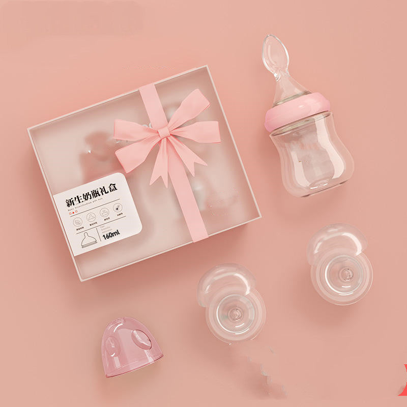 ベビー授乳用ほ乳瓶セット | Baby Feeding Spoon Borosilicate Glass Bottle Set