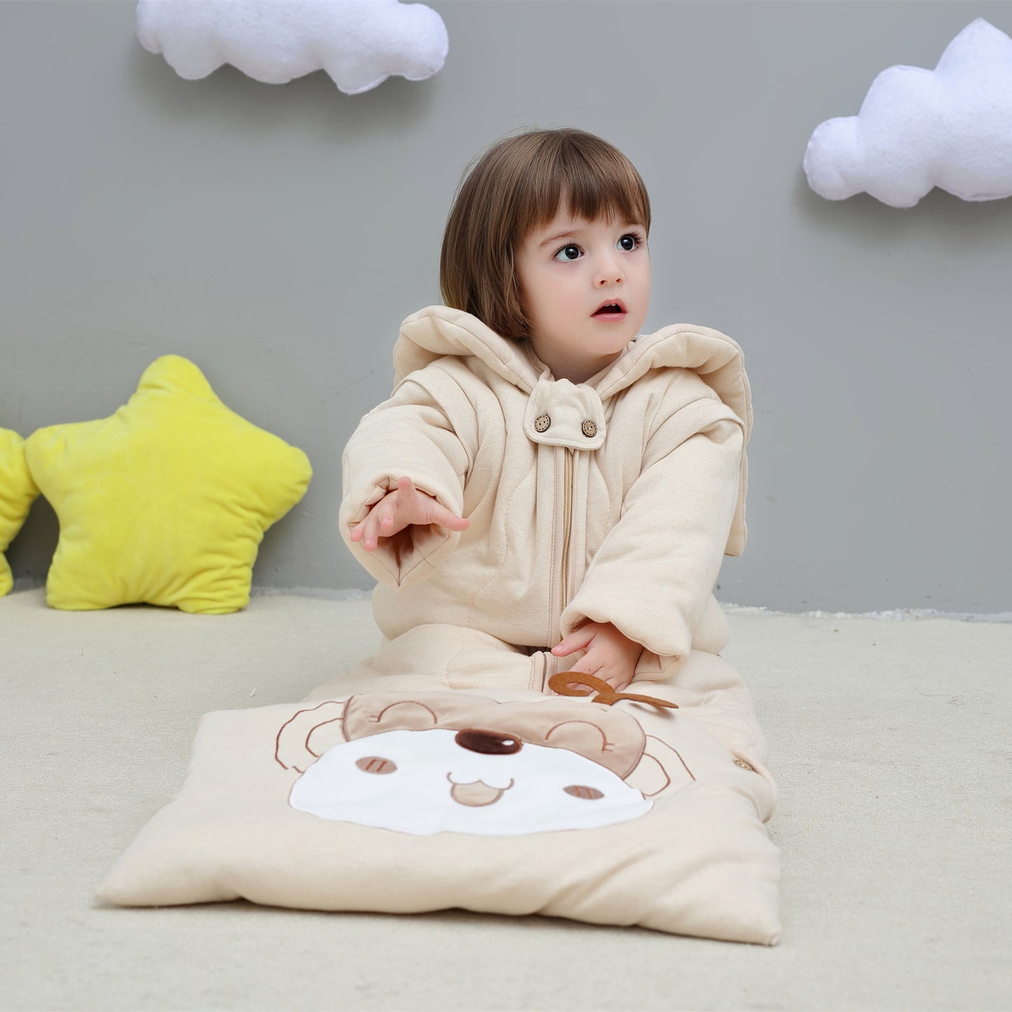 ベビー用スリーピングバッグ 秋冬 厚手 純綿 袖付き | Baby Sleeping Bag Autumn/Winter Thick Pure Cotton with Sleeves