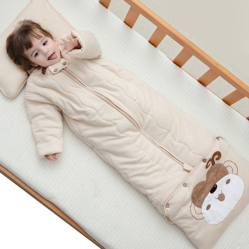 ベビー用スリーピングバッグ 秋冬 厚手 純綿 袖付き | Baby Sleeping Bag Autumn/Winter Thick Pure Cotton with Sleeves