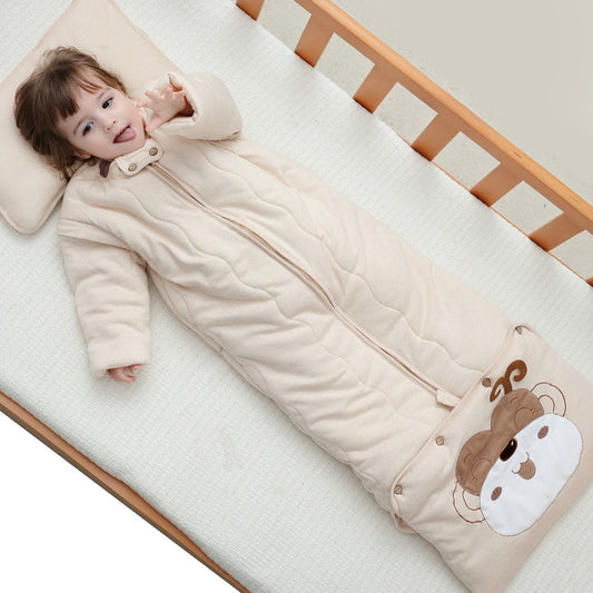 ベビー用スリーピングバッグ 秋冬 厚手 純綿 袖付き | Baby Sleeping Bag Autumn/Winter Thick Pure Cotton with Sleeves