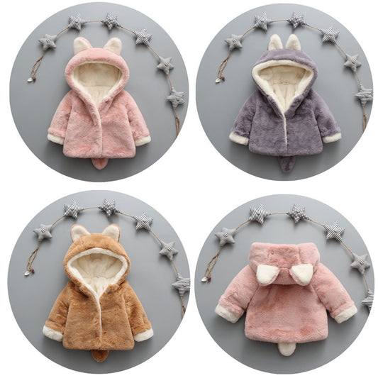 ベビーコットンコート 厚手ベルベットアウター フード付きデザイン | Baby Cotton Coat Thick Velvet Hooded Outerwear