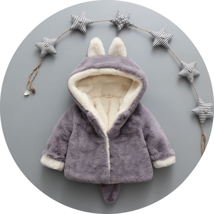 ベビーコットンコート 厚手ベルベットアウター フード付きデザイン | Baby Cotton Coat Thick Velvet Hooded Outerwear
