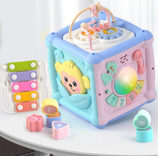 多機能キューブ型ベビー知育玩具、音楽と光付きで0〜2歳に最適