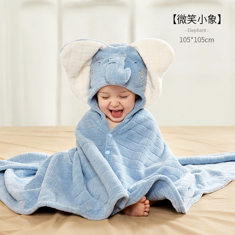 ベビー フード付きバスタオル(超やわらか・高吸水・刺繍) | Baby Hooded Bath Towel (Ultra-Soft, High Absorbency, Embroidered)