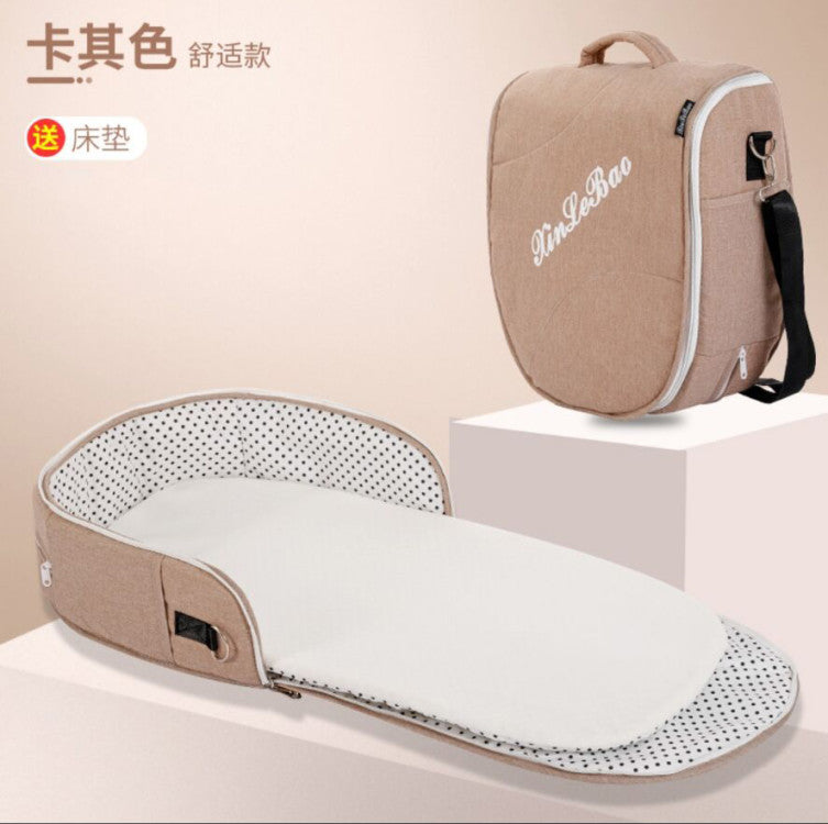 ベビー折りたたみポータブルベッド(蚊帳・マット・おむつ替えパッド付き) | Portable Foldable Baby Bed (Mosquito Net, Mat & Diaper Pad)