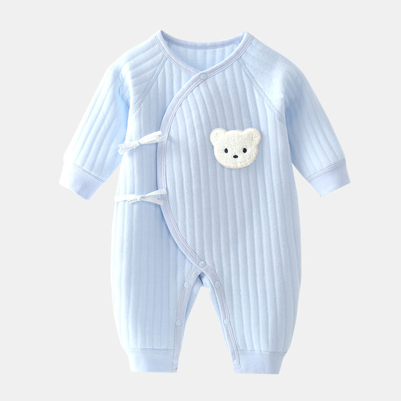 三層構造 コットン ベビーロンパース|Three-Layer Cotton Baby Romper (0〜12m)
