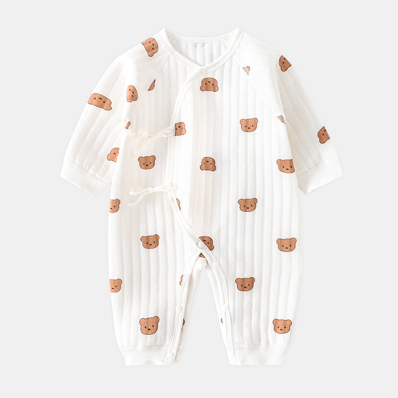 三層構造 コットン ベビーロンパース|Three-Layer Cotton Baby Romper (0〜12m)