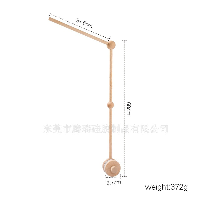 ベビーベッド用 木製モビールアーム(壁付け・固定ブラケット) | Wooden Crib Mobile Arm Bracket (Wall-Mount)