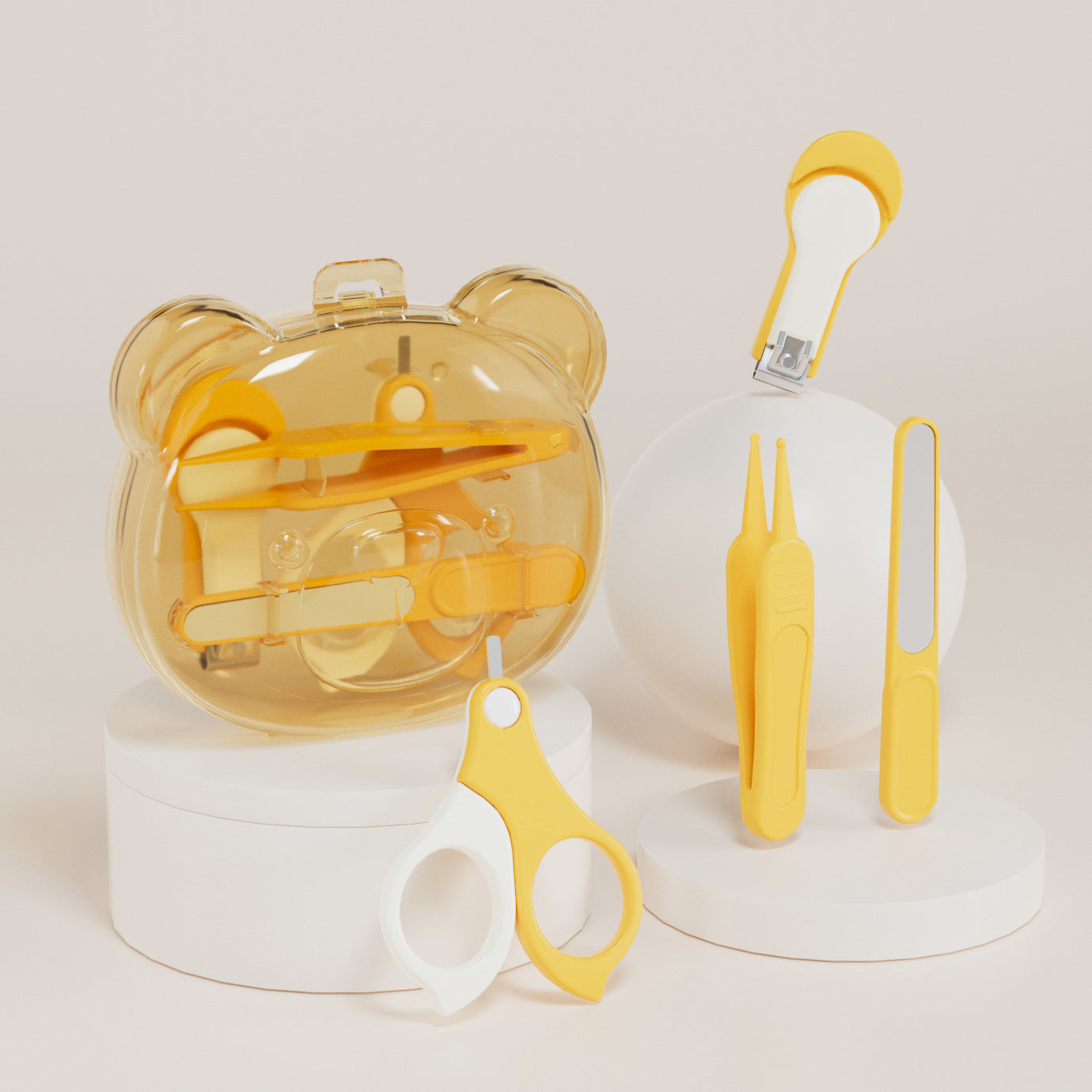ベビー爪ケア 4点セット(はさみ・クリッパー・やすり・ピンセット) | Baby Nail Care 4-Piece Set (Scissors, Clipper, File, Tweezers)