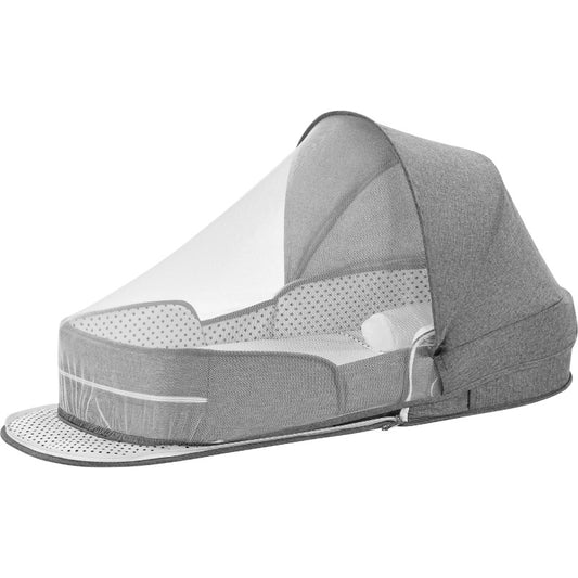 ベビー折りたたみポータブルベッド(蚊帳・マット・おむつ替えパッド付き) | Portable Foldable Baby Bed (Mosquito Net, Mat & Diaper Pad)