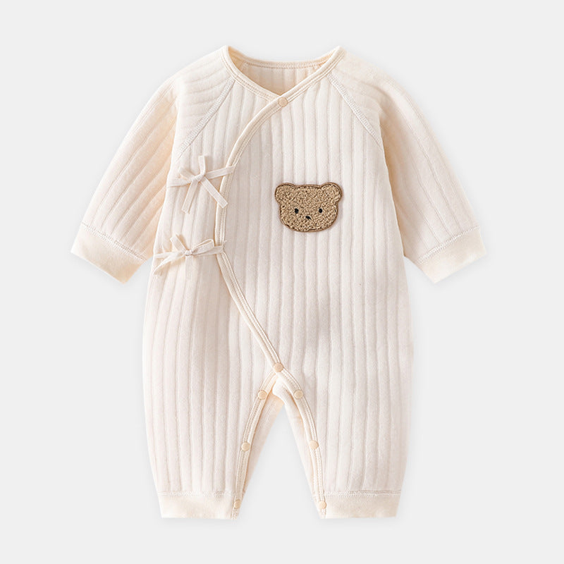 三層構造 コットン ベビーロンパース|Three-Layer Cotton Baby Romper (0〜12m)