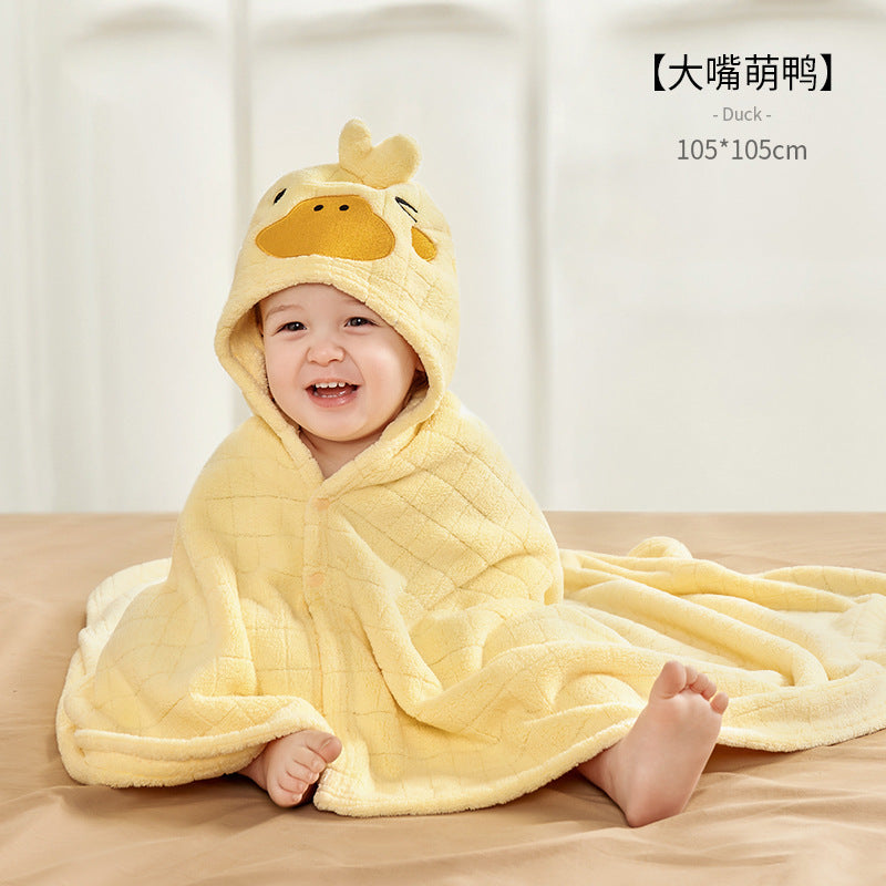 ベビー フード付きバスタオル(超やわらか・高吸水・刺繍) | Baby Hooded Bath Towel (Ultra-Soft, High Absorbency, Embroidered)