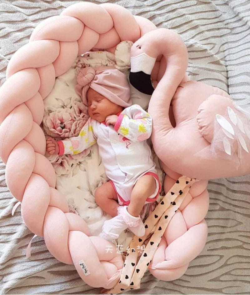 ポータブル バイオニック ベビーネスト | Portable Bionic Baby Nest – Soft Cotton Newborn Bed with Braided Bumper and Removable Cover