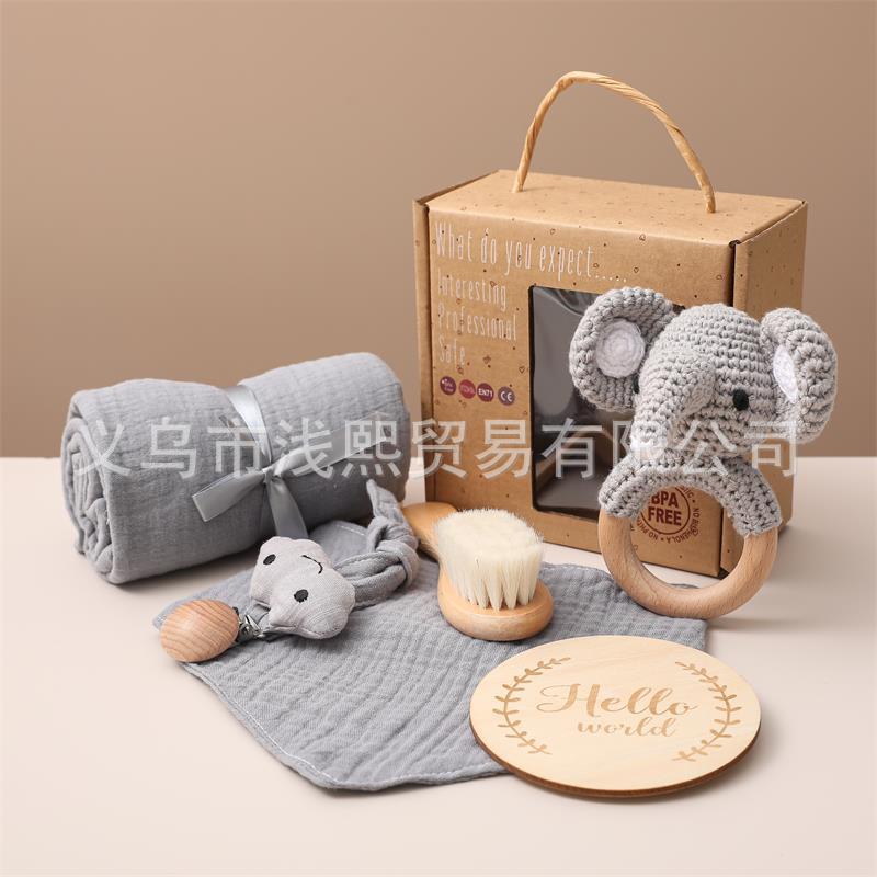ベビーギフトセット|Nordic Style Baby Gift Box Set – 6-Piece Bath & Play Essentials for Newborns