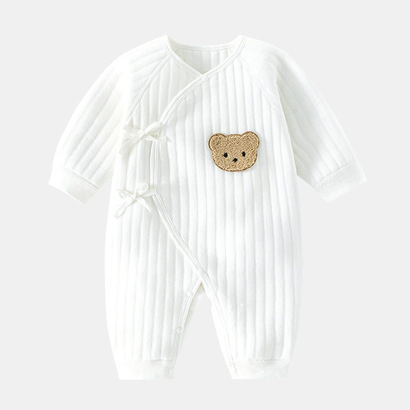 三層構造 コットン ベビーロンパース|Three-Layer Cotton Baby Romper (0〜12m)