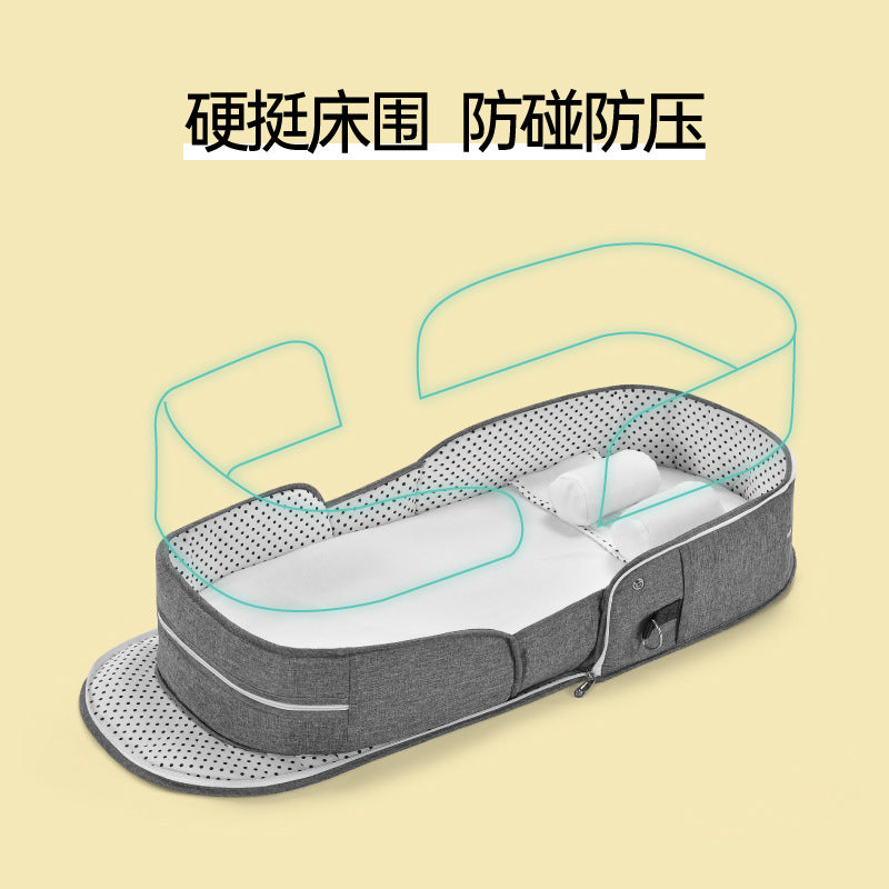 ベビー折りたたみポータブルベッド(蚊帳・マット・おむつ替えパッド付き) | Portable Foldable Baby Bed (Mosquito Net, Mat & Diaper Pad)