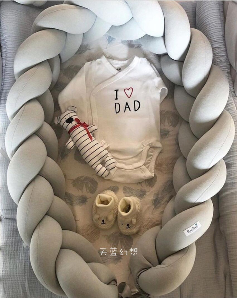 ポータブル バイオニック ベビーネスト | Portable Bionic Baby Nest – Soft Cotton Newborn Bed with Braided Bumper and Removable Cover