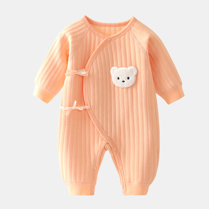 三層構造 コットン ベビーロンパース|Three-Layer Cotton Baby Romper (0〜12m)