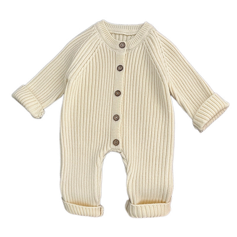 ベビー ニットロンパース 秋冬 ロングスリーブ 新生児 ジャンプスーツ|Baby Knitted Romper Autumn Winter Long Sleeve Newborn Jumpsuit