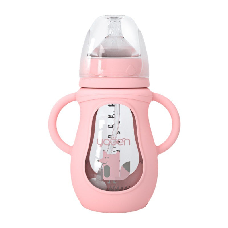 【耐衝撃・耐熱ガラス製】新生児用授乳ボトル|Anti-Fall & Heat-Resistant Newborn Feeding Bottle