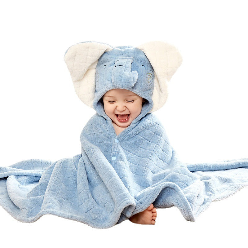 ベビー フード付きバスタオル(超やわらか・高吸水・刺繍) | Baby Hooded Bath Towel (Ultra-Soft, High Absorbency, Embroidered)