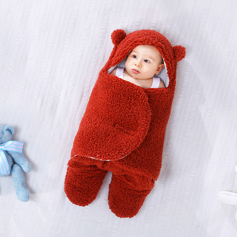 ベビーうさ耳スワドル寝袋(秋冬・厚手・二重使い) | Newborn Bunny-Ear Swaddle Sleeping Bag (Autumn/Winter, Thick, Dual-Use)