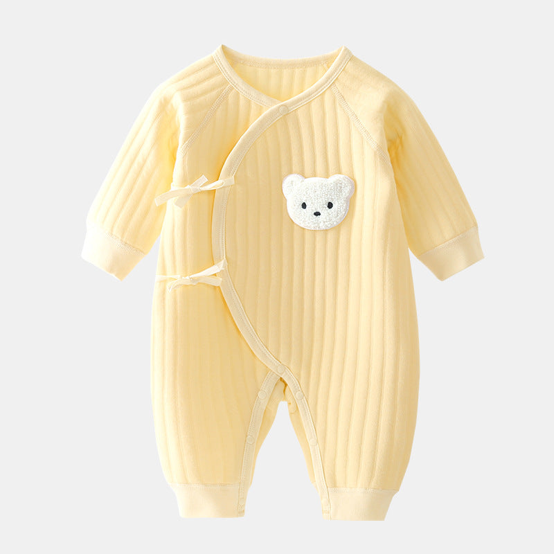 三層構造 コットン ベビーロンパース|Three-Layer Cotton Baby Romper (0〜12m)