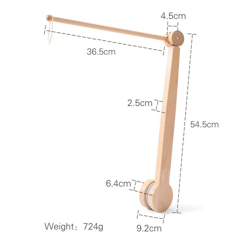 ベビーベッド用 木製モビールアーム(壁付け・固定ブラケット) | Wooden Crib Mobile Arm Bracket (Wall-Mount)