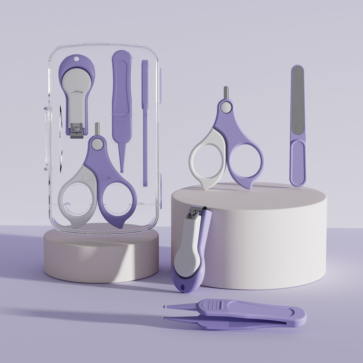 ベビー爪ケア 4点セット(はさみ・クリッパー・やすり・ピンセット) | Baby Nail Care 4-Piece Set (Scissors, Clipper, File, Tweezers)