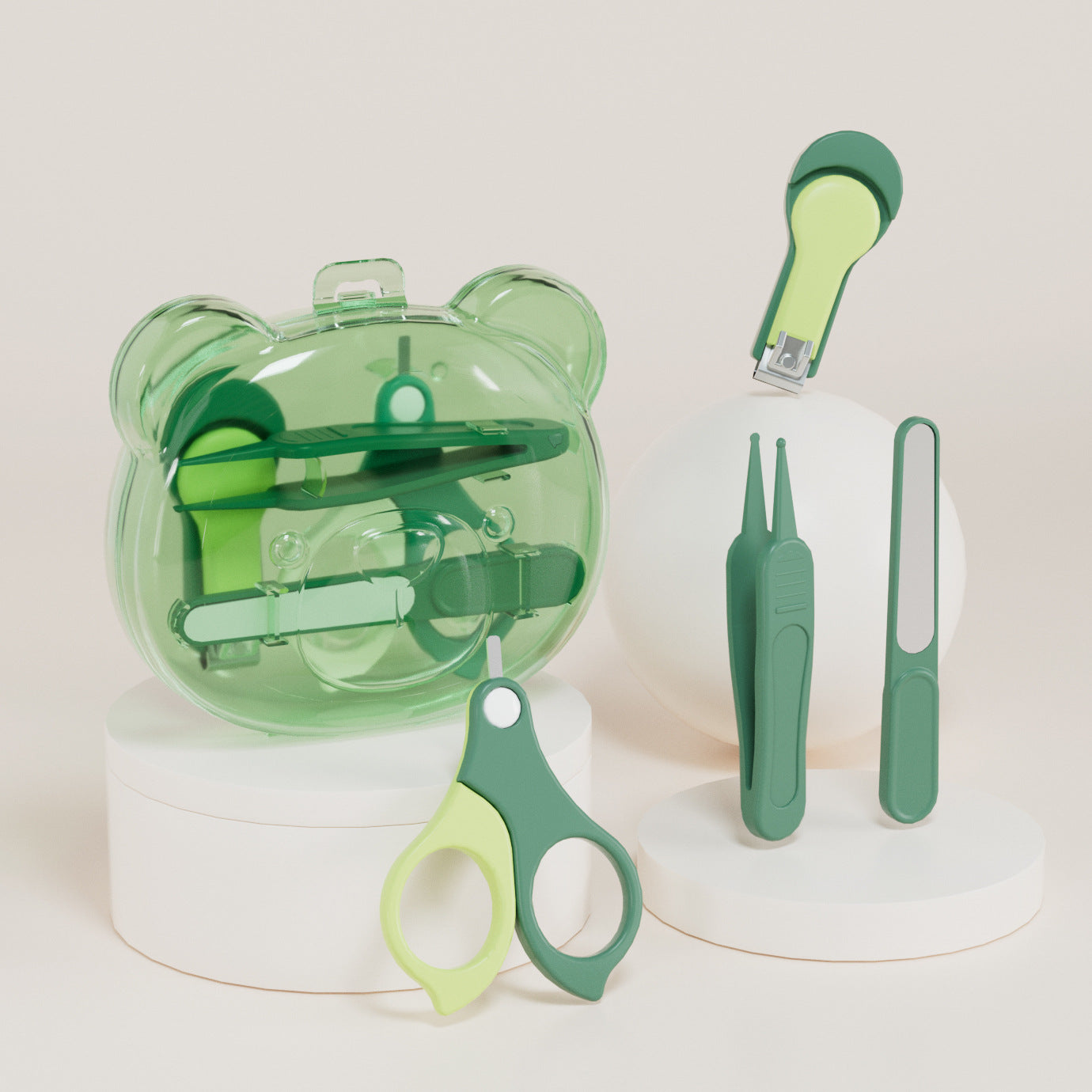 ベビー爪ケア 4点セット(はさみ・クリッパー・やすり・ピンセット) | Baby Nail Care 4-Piece Set (Scissors, Clipper, File, Tweezers)