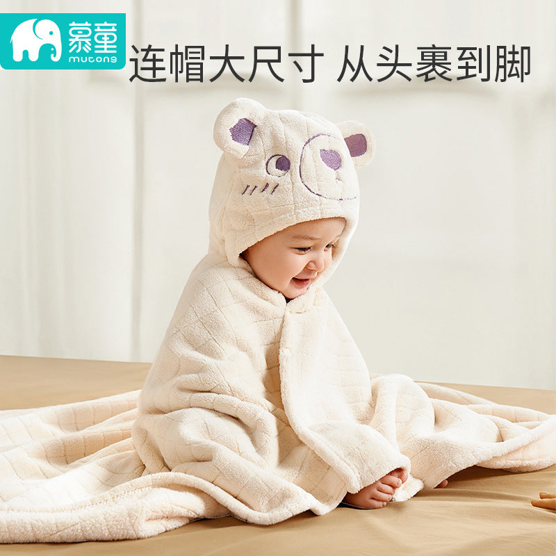 ベビー フード付きバスタオル(超やわらか・高吸水・刺繍) | Baby Hooded Bath Towel (Ultra-Soft, High Absorbency, Embroidered)