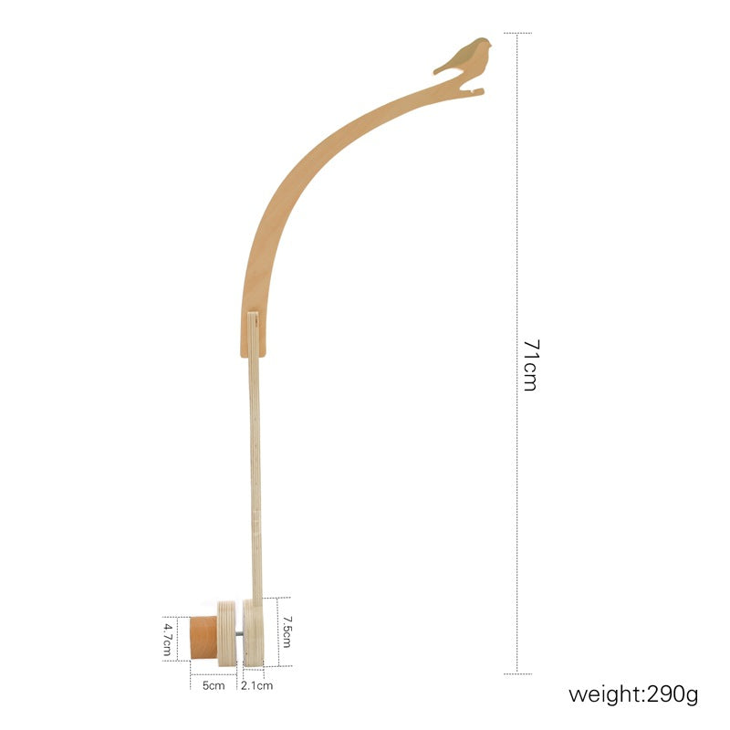 ベビーベッド用 木製モビールアーム(壁付け・固定ブラケット) | Wooden Crib Mobile Arm Bracket (Wall-Mount)