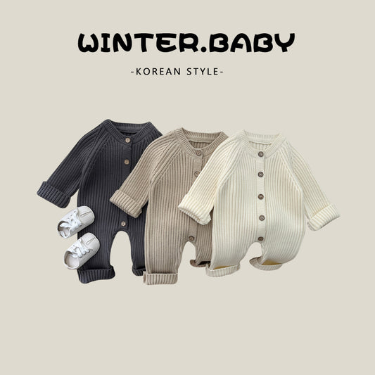 ベビー ニットロンパース 秋冬 ロングスリーブ 新生児 ジャンプスーツ|Baby Knitted Romper Autumn Winter Long Sleeve Newborn Jumpsuit