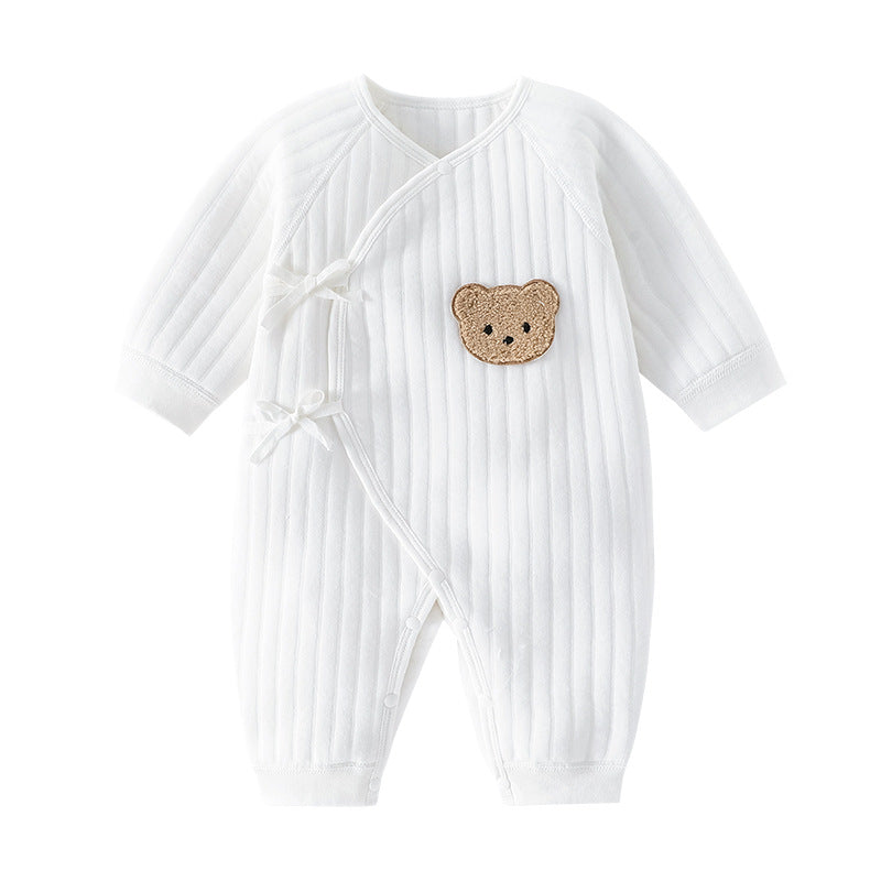 三層構造 コットン ベビーロンパース|Three-Layer Cotton Baby Romper (0〜12m)