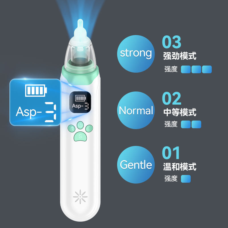 電動鼻吸い器|Baby Nasal Aspirator – 3段階吸引力・USB充電式・静音設計