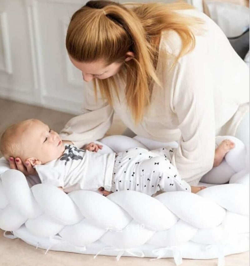 ポータブル バイオニック ベビーネスト | Portable Bionic Baby Nest – Soft Cotton Newborn Bed with Braided Bumper and Removable Cover