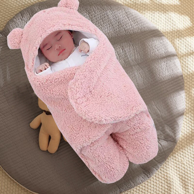ベビーうさ耳スワドル寝袋(秋冬・厚手・二重使い) | Newborn Bunny-Ear Swaddle Sleeping Bag (Autumn/Winter, Thick, Dual-Use)