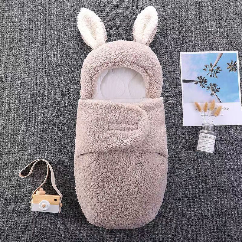 ベビーうさ耳スワドル寝袋(秋冬・厚手・二重使い) | Newborn Bunny-Ear Swaddle Sleeping Bag (Autumn/Winter, Thick, Dual-Use)