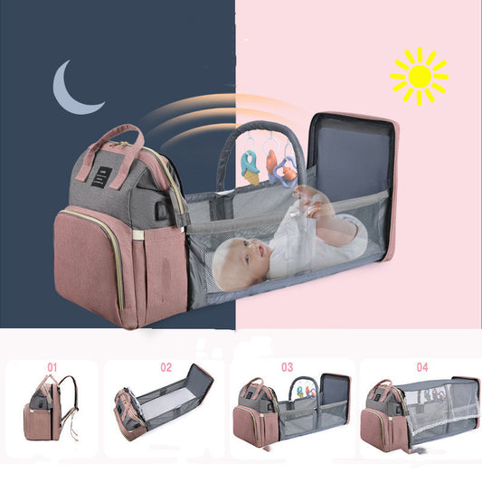 ママ用大容量ベビーバックパック | New Mummy Baby Crib Backpack Large Capacity