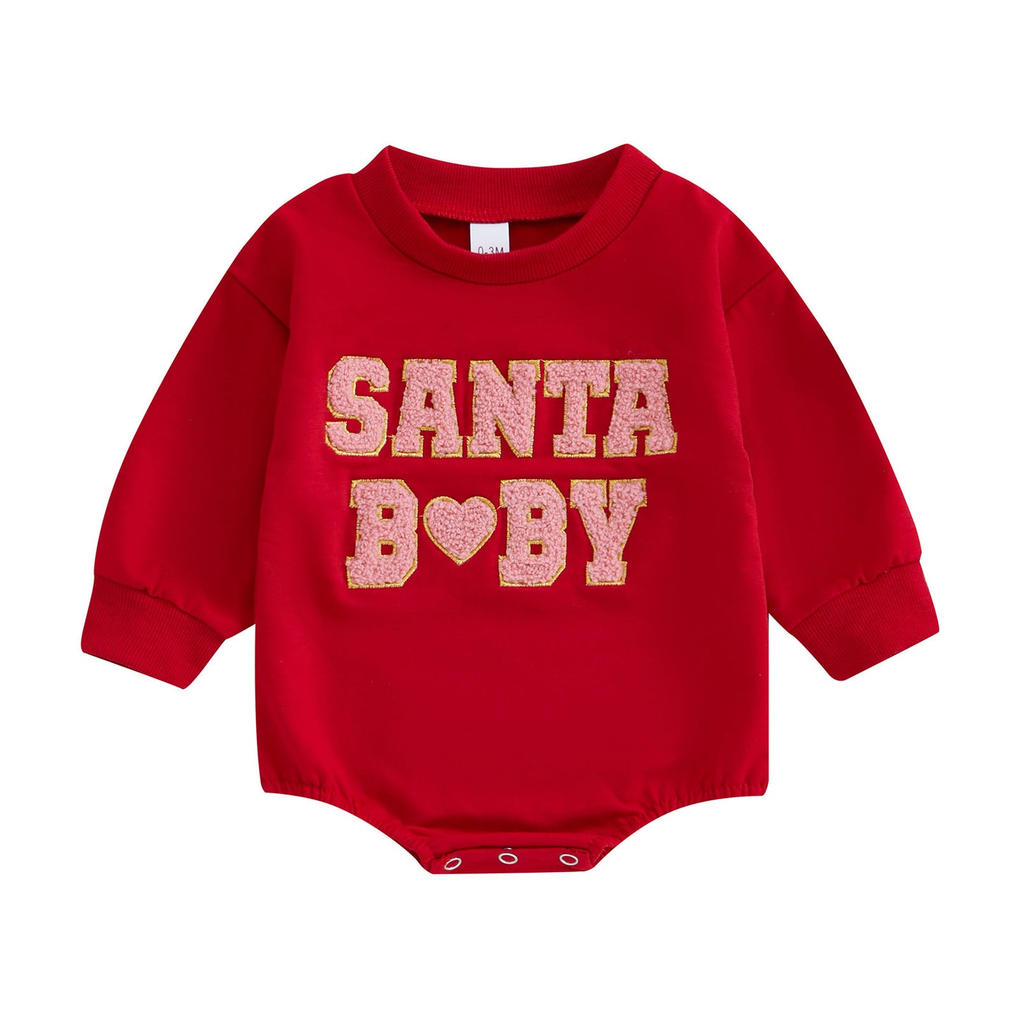 festive christmas baby romper styled with gifts and holiday decorations for photoshoots