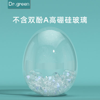 ドクターグリーン 新生児用広口ガラス哺乳瓶 抗コリック・逆流防止ボトル 0〜6ヶ月｜Dr. Green Newborn Baby Wide-Caliber Glass Anti-Colic and Anti-Choke Bottle 0-6 Months