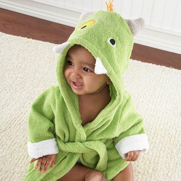 cotton baby robe designed to retain natural fabric color and softness
