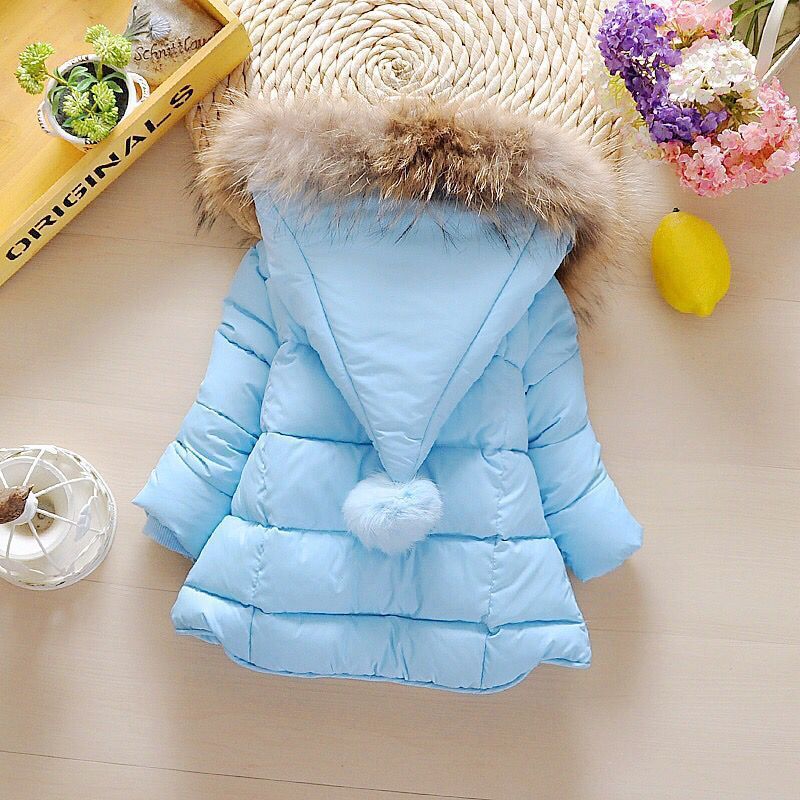 blue baby winter jacket padded and hooded
