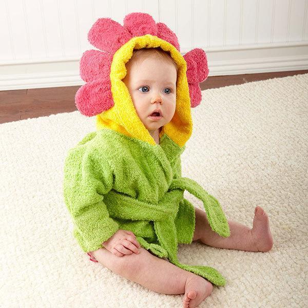 cartoon themed baby bathrobe ideal for post bath comfort and warmth
